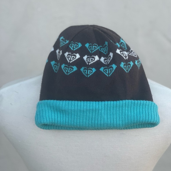 Roxy reversible beanie. Turquoise and brown - Picture 3 of 5